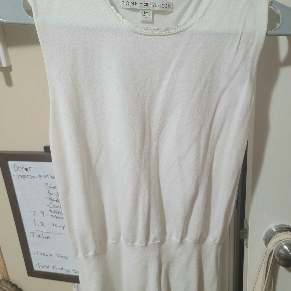 Tommy Hilfiger Vintage Cotton White Sleeveless Blouse